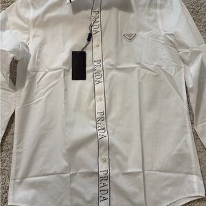 Prada White Casual Button Down Shirt